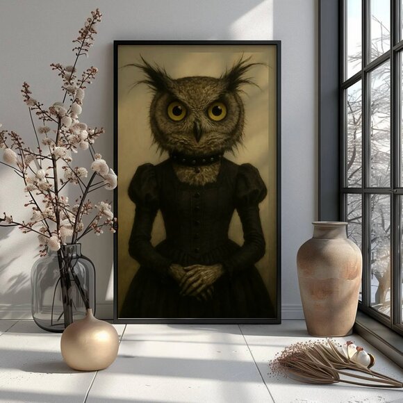 Original Victorian Owl Art Print + Digital Copy - Picture 10 of 10